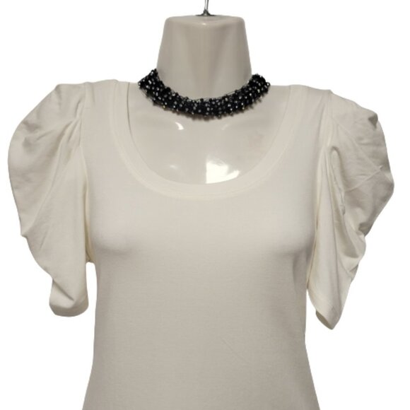 WHITE Short Sleeve Blouse Top Tees  Size S - NWOT - Picture 2 of 5